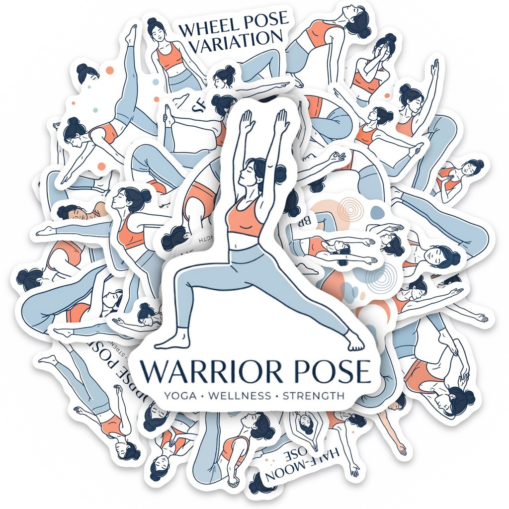 50Pcs Yoga Pose Stickers, Fitn - Yoga Fitness Journal review and price