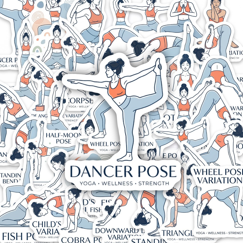 50Pcs Yoga Pose Stickers, Fitn - Yoga Fitness Journal review and price