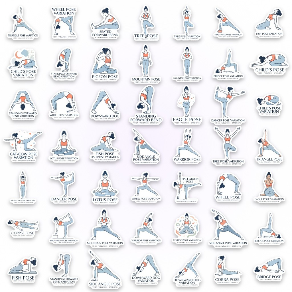 50Pcs Yoga Pose Stickers, Fitn - Yoga Fitness Journal review and price