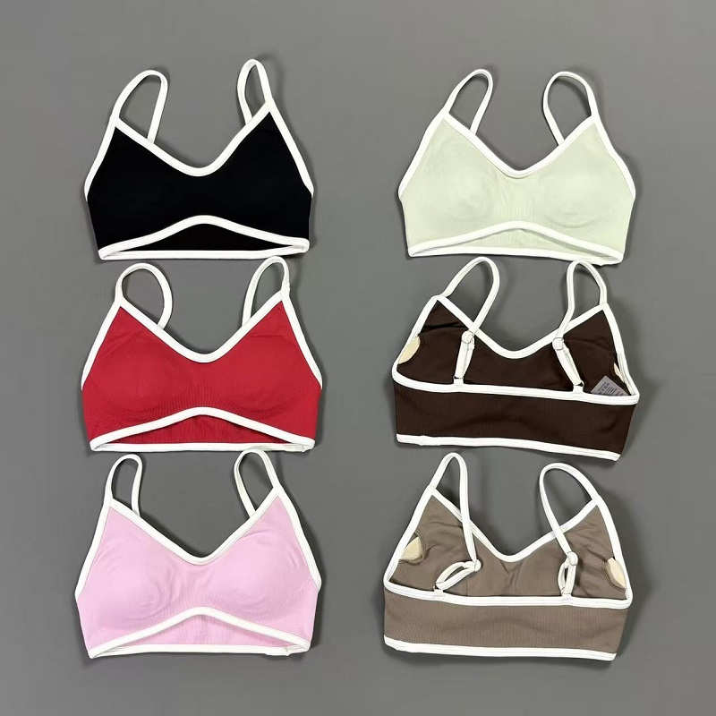 Women Contrastline Yoga Bra V  - Yoga Daily Fitness review and price