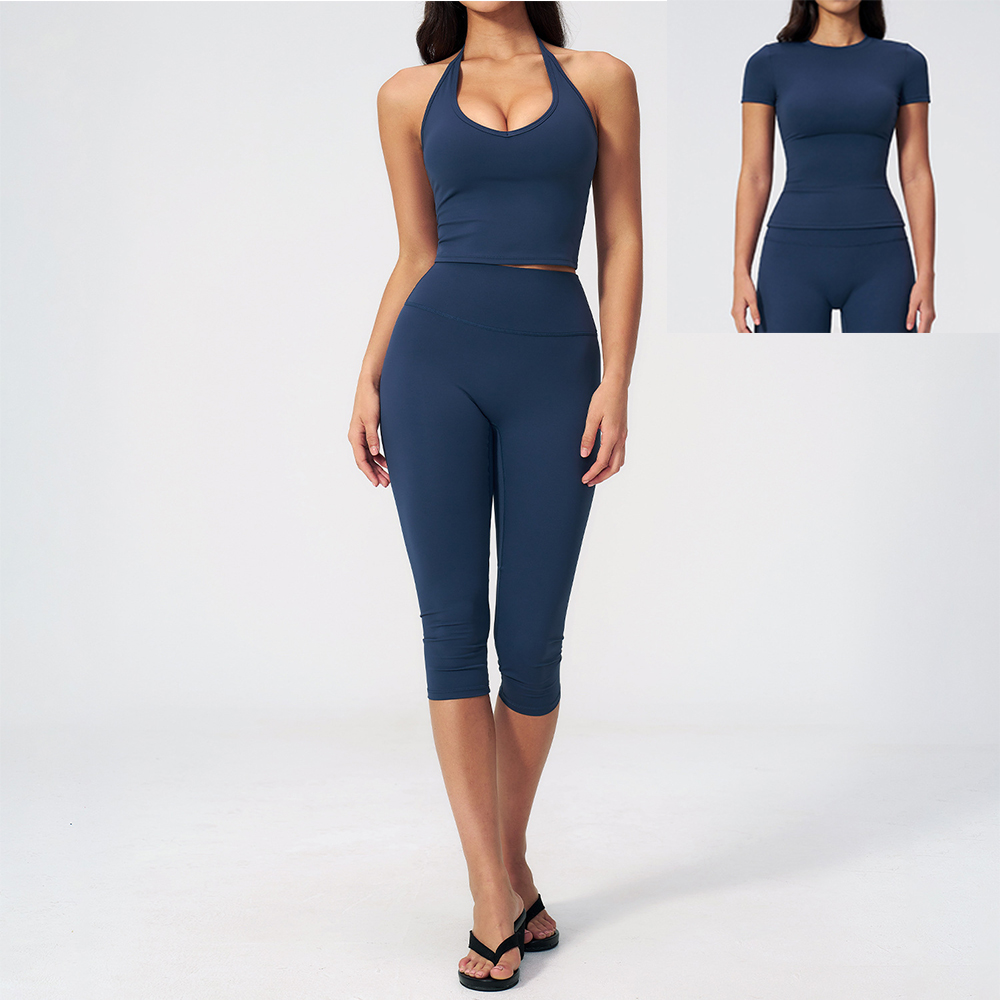 Women Halter Ruched V Neck 2/3 - Yoga Daily Fitness review and price