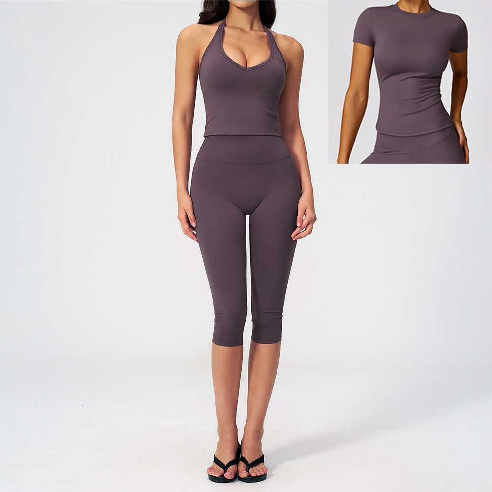 Women Halter Ruched V Neck 2/3 - Yoga Daily Fitness review and price