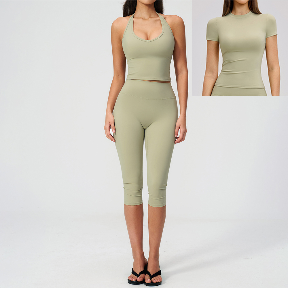 Women Halter Ruched V Neck 2/3 - Yoga Daily Fitness review and price
